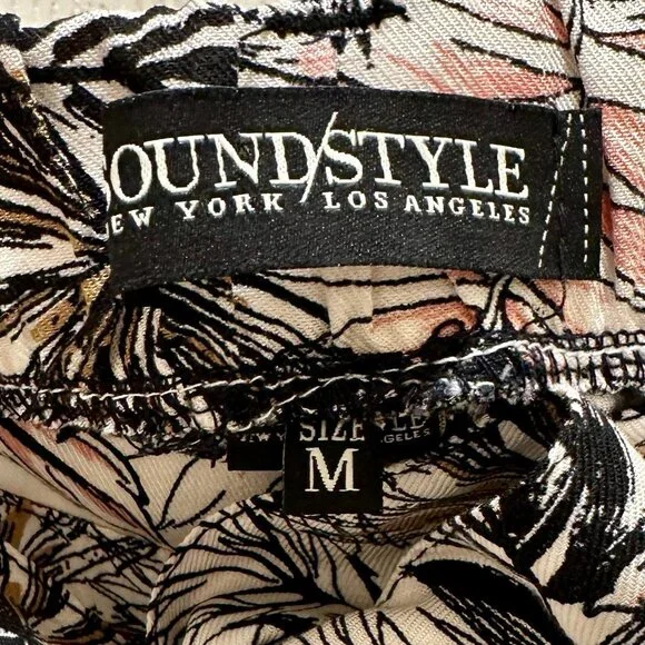 New Sound Style Rayon Shorts Women's Size M Tropical Print Belted Easy Fit Boho - Picture 4 of 11